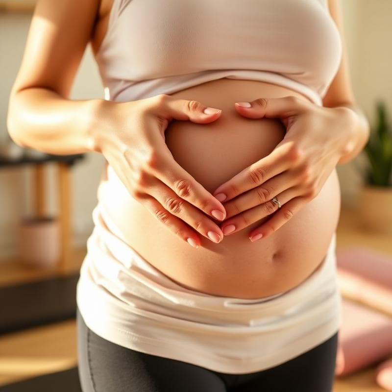 Gestante conectada com seu bebê durante a prática de Pilates Clássico. Gestante conectada com seu bebê durante a prática de Pilates Clássico, no Menino Deus, em Porto Alegre.